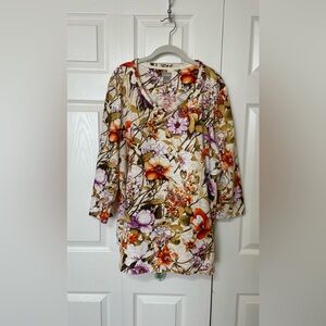 Chico's Autumn Floral Tunic Top